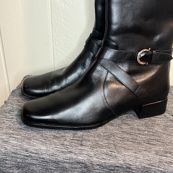 Etienne Aigner Klark Black REAL Leather Boots size 9 - Picture 7 of 14